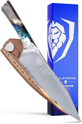 Picture of Dalstrong Chef Knife - 8 inch - Valhalla Series - Premium 9CR18MOV HC Steel - Celestial Resin & Wood Handle - Razor Sharp - Kitchen Cooking Chef's Knife - Leather Sheath