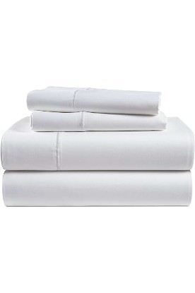 Picture of LANE LINEN 100% Egyptian Cotton Sheets King Size - 1000 Thread Count, 4Pc King Size Sheets Set, Smooth Sateen Weave King Sheets, Ultra Luxury Bed Sheets, 16" Deep Pocket King Sheet Set - White Sheets