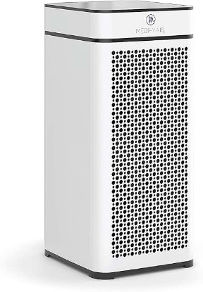 Picture of Medify MA-40 Air Purifier with True HEPA H13 Filter | 1,793 ft² Coverage in 1hr for Smoke, Wildfires, Odors, Pollen, Pets | Quiet 99.9% Removal to 0.1 Microns | White, 1-Pack