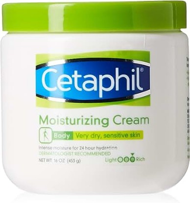 Picture of Cetaphil Moisturizing Cream, 16oz (Pack of 3), Hydrating Moisturizer For Dry To Very Dry, Sensitive Skin, Body Cream Completely Restores Skin Barrier In 1 Week, Fragrance Free, Non-Greasy