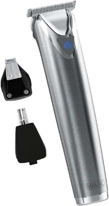 Picture of Wahl USA Stainless Steel Lithium-Ion Cordless Beard Trimmer for Men - Rechargeable All in One Men's Beard Trimmer with Rotary Ear & Nose Trimmer, & Detail Trimmer - Model 9818A