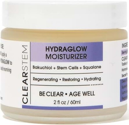 Picture of CLEARstem HYDRAGLOW Stem Cell Moisturizer - Bakuchiol + Squalene - Youthful Skin Face Moisturizer - All Skin Types - Facial Skin Care Products - Vegan, Gluten Free, Cruelty Free - 2 fl oz / 60ml