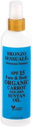 Picture of SPF 15 Sunscreen Protective Golden Tanning Organic Carrot Oil 8.5 Ounces