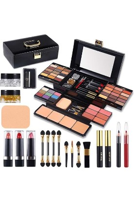 Picture of MORNECA Professional Makeup Kit for Women Girls Full Kit with Mirror 58 Colors All in One Make up Gift Set Included Eyeshadow,Compact Powder,Blusher,Lipstick,Eyebrow Pencil,Gitter Gel,Eyeliner,Mascara (N)