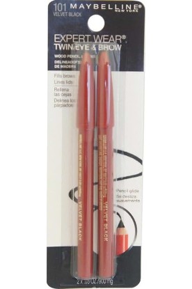 Picture of MAYBELLINE Maybelline Expert Eyes Twin Brow And Eye Pencils, Velvet Black [101], 2 ea ( Pack of 34)