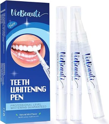 Picture of VieBeauti Teeth Whitening Pen (3 Pcs), 30+ Uses, Effective, Painless, No Sensitivity, Travel-Friendly, Easy to Use, Beautiful White Smile, Mint Flavor