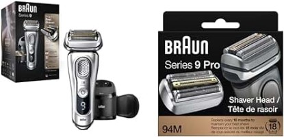 Picture of Braun Electric Razor for Men, Waterproof Foil Shaver, Series 9 9390cc, Wet & Dry Shave, with Pop-Up Beard Trimmer for Grooming with Series 9 Shaver Replacement Head