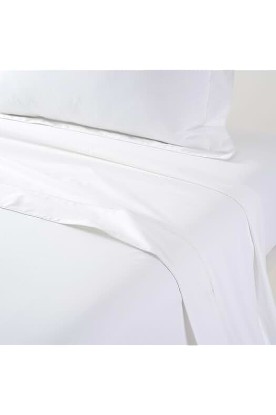 Picture of Yves Delorme Flandre Blanc Full/Queen Flat Sheet - Luxury Bed Accessory - Fashionable and Functional