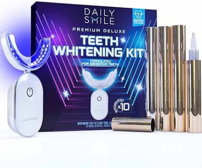 Picture of Premium 10-Min Teeth Whitening Kit for Sensitive Teeth, Helps Remove 20 Years of Stains, Teeth Whitening Strips Alternative, Waterproof 28X LED Teeth Whitening Light, 4 Teeth Whitening Pen