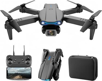 Picture of Drone with 1080P Dual HD Camera - 2024 Upgradded RC Quadcopter for Adults and Kids, WiFi FPV RC Drone for Beginners Live Video HD Wide Angle RC Aircraft, Trajectory Flight, Auto Hover, 2 Batteries ,Carrying Case.