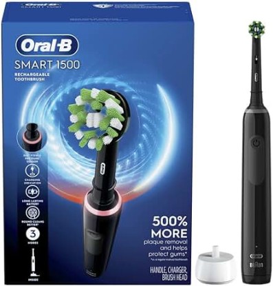 Picture of Oral-B Smart 1500 Electric Power Rechargeable Battery Toothbrush, Black