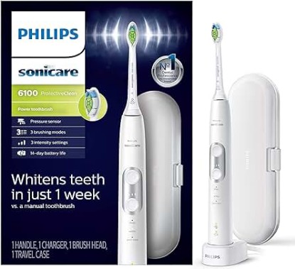 Picture of Philips Sonicare ProtectiveClean 6100 Rechargeable Electric Power Toothbrush, White, HX6877/21