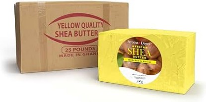 Picture of Raw African Shea Butter 20 lb. Yellow Grade A 100% Pure Natural Unrefined Fresh Moisturizing, Ideal for Dry and Cracked Skin. Can be use in Body, Hair and Face.