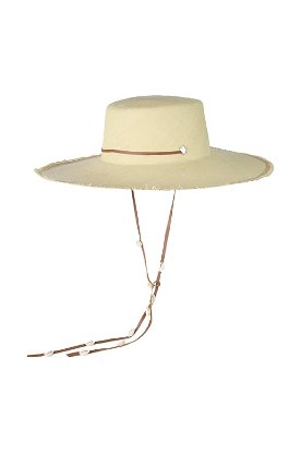 Picture of SENSI STUDIO Frayed Cordovan Long Brim Hat with Shells