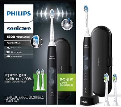 Picture of Philips Sonicare ProtectiveClean 5300 Rechargeable Electric Power Toothbrush, Black, HX6423/34