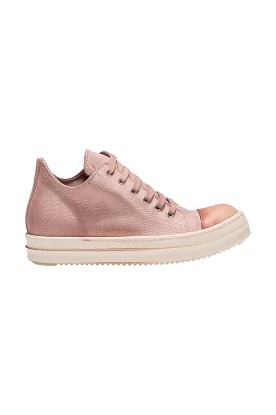 Picture of RICK OWENS Pre-loved Men's Ramones Faded Pink Low Sneakers