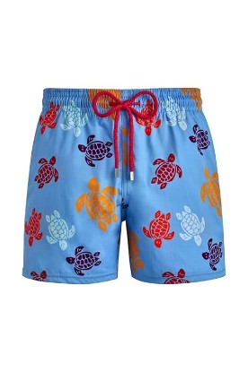 Picture of VILEBREQUIN Men Stretch Swim Trunks Multicolored Turtles