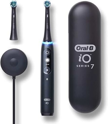 Picture of Oral-B iO Series 7 Electric Toothbrush with 1 Replacement Brush Head, Black Onyx, 3 Count (Pack of 1)