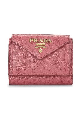 Picture of PRADA Pre-Loved Pink Saffiano Compact Wallet, Pink