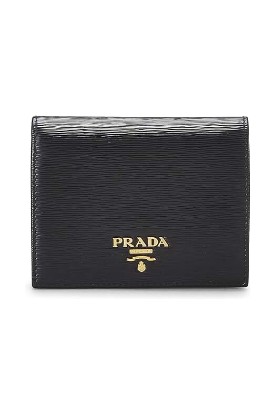 Picture of PRADA Pre-Loved Black Vitello Move Compact Wallet, Black