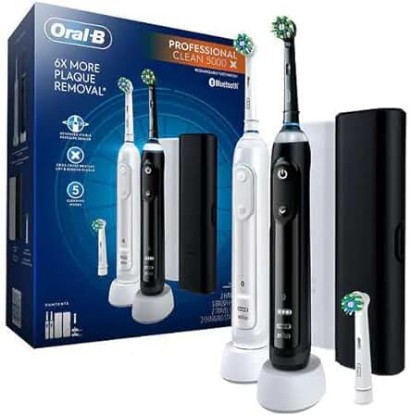 Picture of Oral-B Professional Clean 5000 X Electric Toothbrush Twin Pack, Rechargeable Power Toothbrushes - Pack of 2