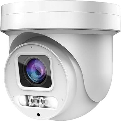 Picture of 4K 8MP Mini PTZ Dome PoE IP Camera Outdoor Pan 350° Tilt 90° 5X Optical Zoom, 130Ft Full Color Night Vision, H.265, IP67, Built in Mic, Compatible with Hik-vision NVR/Blue Iris, NDAA Compliant