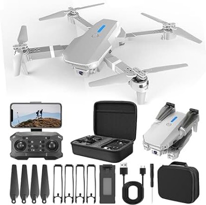 Picture of Drone With 1080P HD FPV Camera Remote Control Gifts For Boys Girls With Altitude Hold Headless Mode Start Speed Adjustment (Gray)