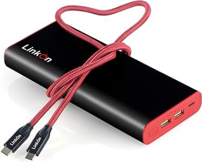 Picture of LinkOn 136W Power Bank 26800mAh 100W USB-C PD3.0 PPS and Two 18W USB-A QC3.0 Ports for MacBook Air Pro Dell HP Microsoft Surface Lenovo Chromebook ASUS Acer External Battery Extension Laptop Notebook