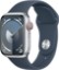 Picture of Apple Watch Series 9 [GPS + Cellular 41mm] Smartwatch with Silver Aluminum Case with Storm Blue Sport Band S/M. Fitness Tracker, Blood Oxygen & ECG Apps, Always-On Retina Display (Renewed)