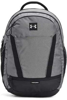 Picture of Under Armour Women's Hustle Signature Storm Backpack , (001) Black / Black / Metallic Tin , One Size Fits Most