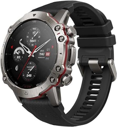 Picture of Amazfit Falcon Premium Military Smart Watch, Offline Map Support, Titanium Body, 14 Days Battery Life, Dual-Band & 6 Satellite Positioning, Strength Training, 200m Water-Resistance