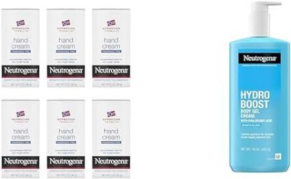 Picture of Neutrogena Norwegian Formula Moisturizing Hand Cream Formulated with Glycerin for Dry & Hydro Boost Body Moisturizing Gel Cream with Hyaluronic Acid