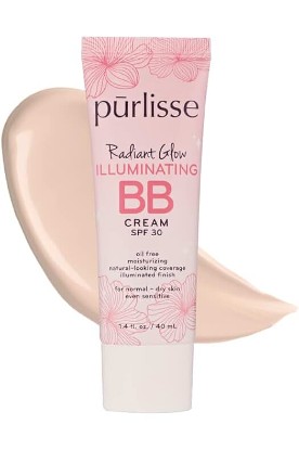 Picture of pūrlisse Radiant Glow Illuminating BB Cream SPF 30: Cruelty-Free & Clean, Paraben & Sulfate-Free, Light Coverage, Brightens with Hawthorn Berry| Fair 1.4oz