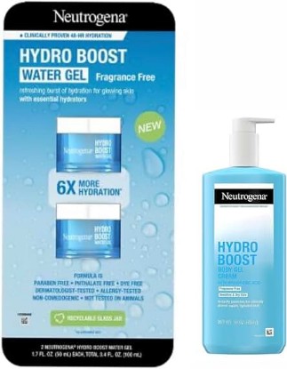 Picture of Neutrogena Hydro Boost Face Moisturizer with Hyaluronic Acid for Dry Skin, Oil-Free and Non-Comedogenic Water Gel Face Lotion, 3.4 oz & 16oz Hydro Boost Body Moisturizing Gel Cream (3)