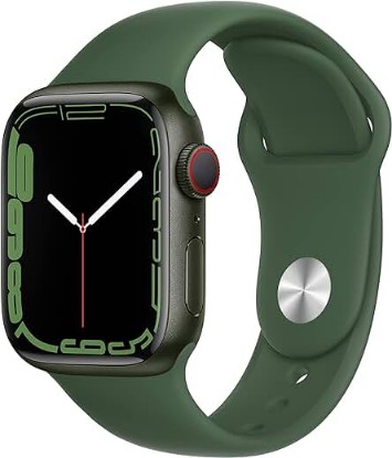 Picture of Apple Watch Series 7 [GPS + Cellular 41mm] Smart Watch w/Green Aluminum Case with Clover Sport Band. Fitness Tracker, Blood Oxygen & ECG Apps, Always-On Retina Display, Water Resistant