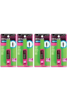 Picture of MAYBELLINE New York Great Lash Waterproof Mascara Makeup, Very Black, 0.43 Fl Oz (Pack of 4)