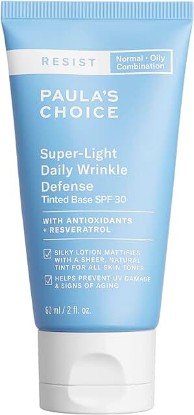 Picture of Paula's Choice RESIST Super-Light Daily Wrinkle Defense SPF 30 Matte Tinted Face Moisturizer, UVA & UVB Protection, Mineral Sunscreen for Oily Skin, Fragrance-Free & Paraben-Free, 2 Ounces