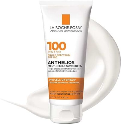 Picture of La Roche-Posay Anthelios Melt-In Milk Sunscreen SPF 100 | Sunscreen For Body & Face | Broad Spectrum SPF + Antioxidants | Oil Free Sunscreen Lotion | For Sun Sensitive Skin | Oxybenzone Free