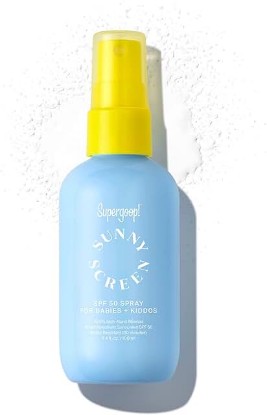 Picture of Supergoop! Sunnyscreen 100% Mineral Spray SPF 50 - 3.4 fl oz, Pack of 2 - Face & Body Sunscreen for Babies & Kids - Pediatrician Tested, Hypoallergenic, Fragrance & Silicone Free