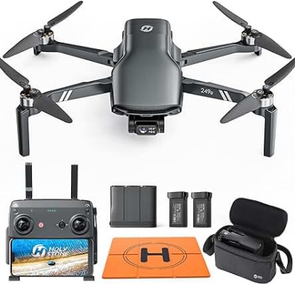 Picture of Holy Stone HS900 Drone with Camera, 3 Axis Brushless Gimbal GPS 4K Drones; 1Hour Flight, 4K/30FPS Video, 48MP Photo, 20000Ft Control, Visual Tracking, Smart Return, Ultra Fly Combo with Landing Pad