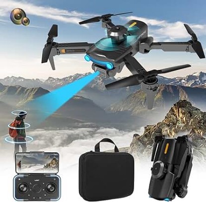 Picture of 1080P HD Dual Camera RC Quadcopter, F187 FPV Drone Foldable Drone With Camera, With Batteries And Storage Bag, Headless Mode, 360 Flip, Altitude Hold, Ones Key Start, Toys Gifts For Kids Beginners (Black)