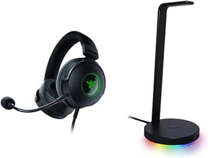 Picture of Razer Kraken V3 HyperSense Wired USB Gaming Headset Base Station V2 Chroma Headset Stand and Holder Bundle