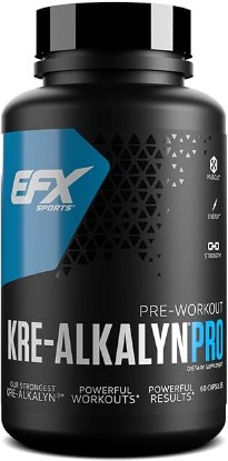 Picture of EFX Sports Kre-Alkalyn Pro | pH Correct Creatine Monohydrate Pill Supplement | Muscle Building Pre Workout for Men & Women | 30 Servings, 60 Capsules