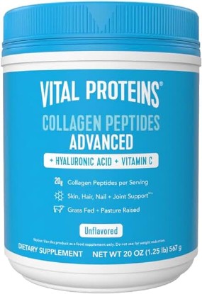 Picture of Vital Proteins Collagen Peptides Powder with Hyaluronic Acid and Vitamin C, Unflavored, 20 oz