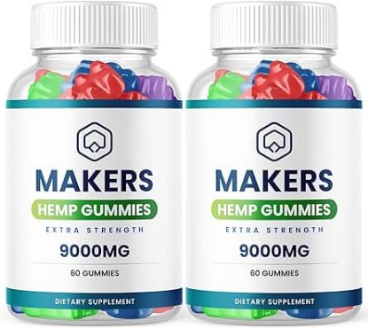 Picture of Makers Hemp Gummiess Advanced Strength Performance Hemp Blend Formula, Big Size Makers Hemp Gummy with 25mg Hemp Extract, Great Taste 1500mg Per Bottle, New 2024 Formula Makers Gummies (2 Bottles)