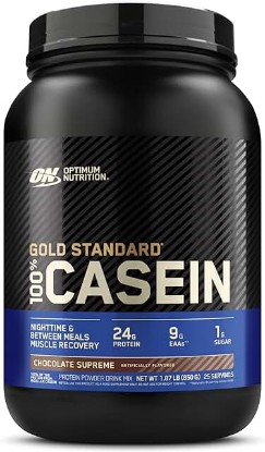 Picture of Optimum Nutrition Gold Standard 100% Micellar Casein Protein Powder, Slow Digesting, Helps Keep You Full, Overnight Muscle Recovery, Chocolate Supreme, 2 Pound (Packaging May Vary)