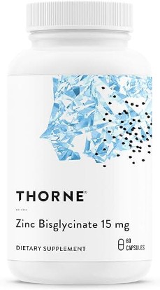 Picture of THORNE Zinc Bisglycinate 15mg - Daily Support for Skin, Eye & Immune System Health with Zinc Supplement Capsules - 60 Capsules