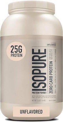 Picture of Isopure Unflavored Protein, 25g Whey Isolate, Zero Carb & Keto Friendly, 47 Servings, 3 Pounds (Packaging May Vary)