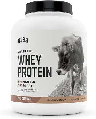 Picture of Levels Grass Fed Whey Protein, No Artificials, 24G of Protein, Pure Chocolate, 5LB