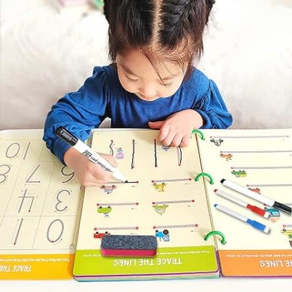 Picture of Preschool Learning Activities for 2 Year Olds, Toddler Learning Activities with 4 Dry Erase Markers, Preschool Classroom Must Haves Montessori Educational Toys for 2 3 4 Years Kindergarten Workbook